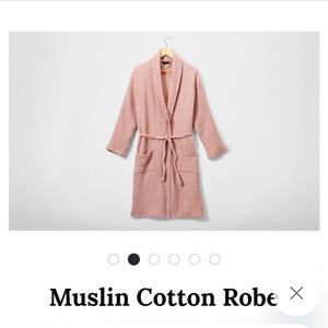 NWT Silk and Snow Organic Cotton Muslin Robe sz. XS/S Misty Rose Pink
